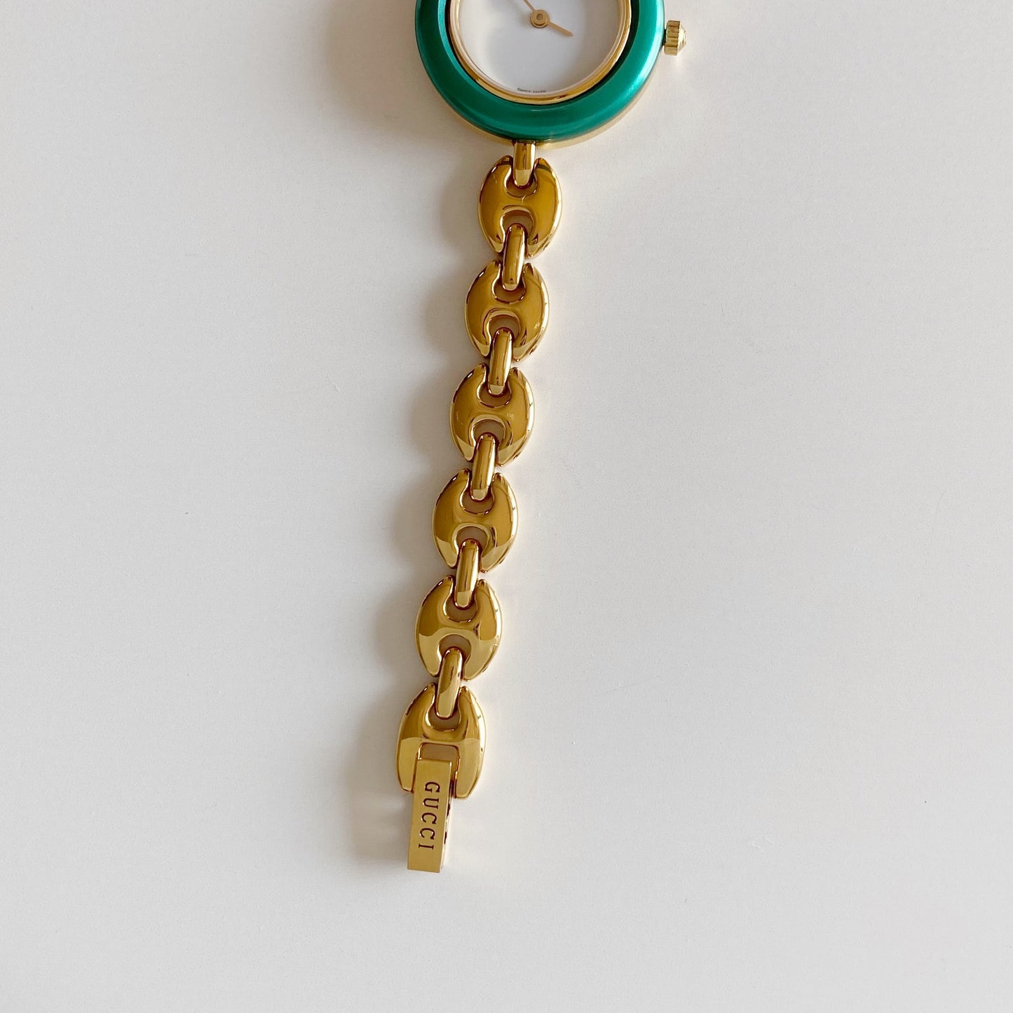 Gucci 1990s Interchangeable Bezel Gold Plated Watch with  6 bezels, case (167mm)