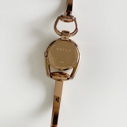 Gucci Early 2000s Seashell Dial Gold Plated Bangle Watch