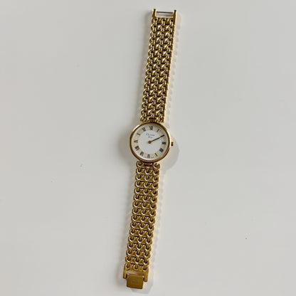 Dior 1990s Seashell Dial Round Dial Gold Plated Watch (Large)
