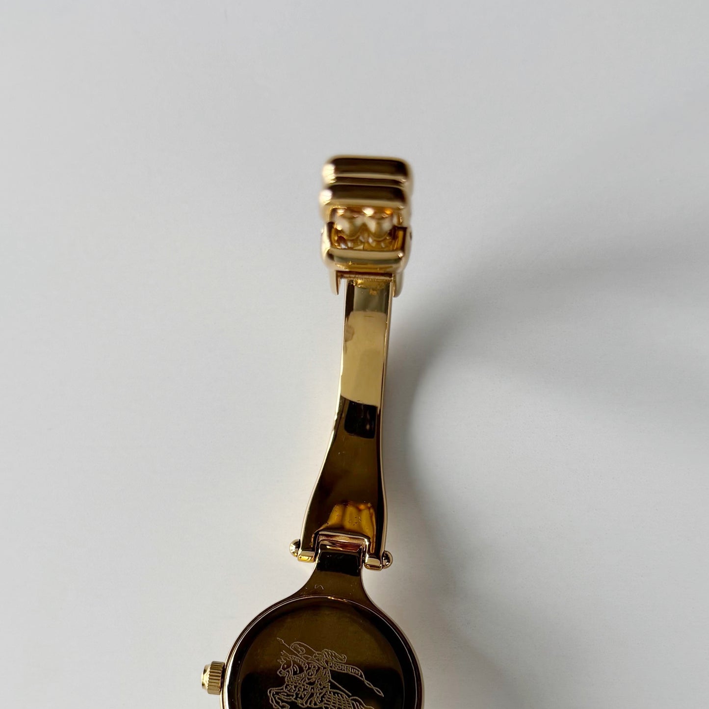 Burberry 1990s Round Dial Gold Plated Bangle Watch