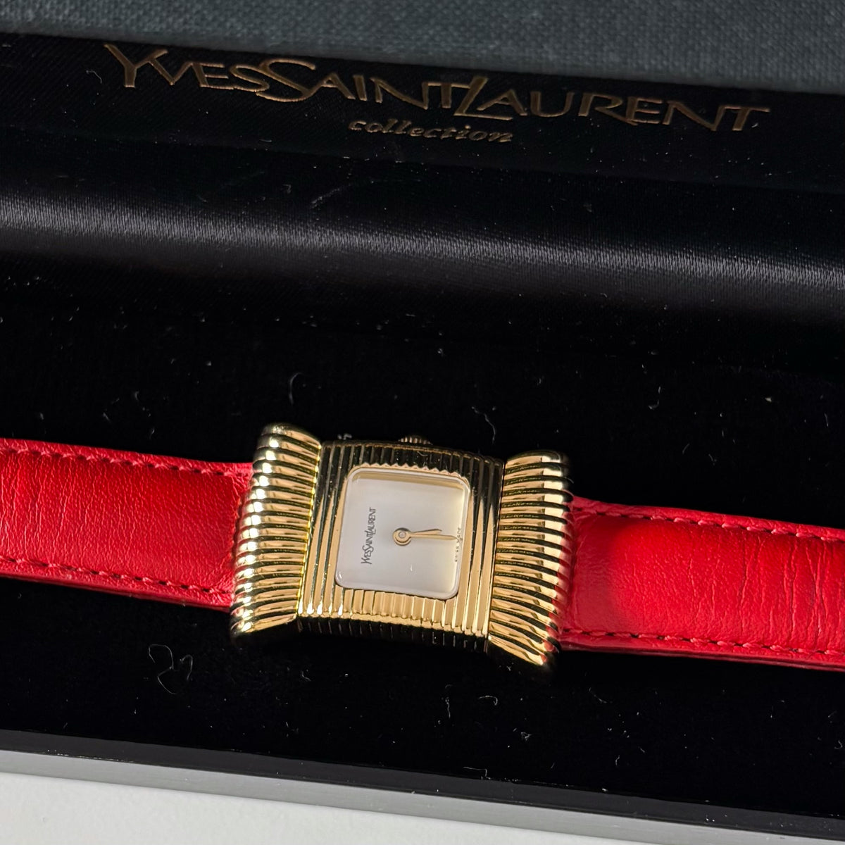 Yves Saint Laurent 1990s Ribbon Gold Plated Watch