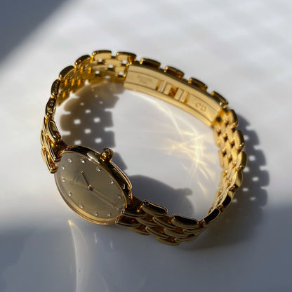 Dior 1990s Bagheera Gold Plated Round Watch