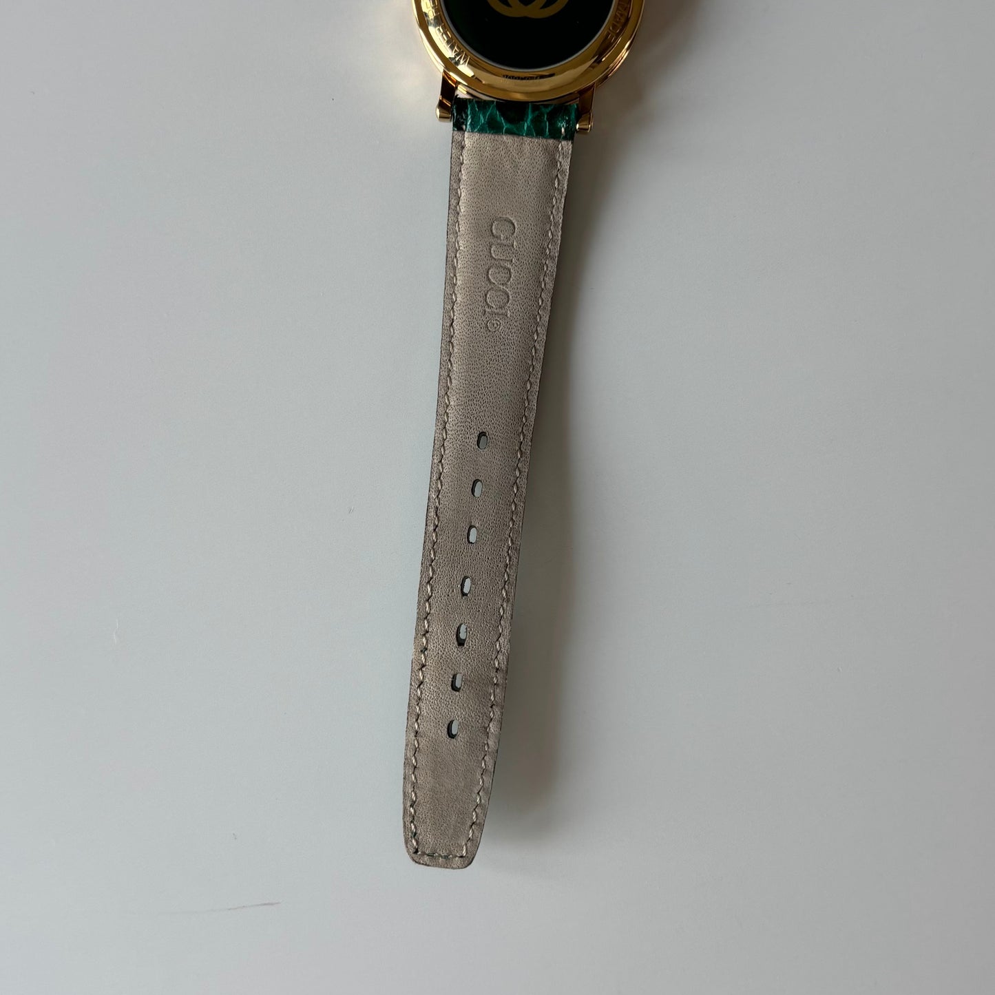 Gucci 1990s Date Round Dial Gold Plated Watch (Large)