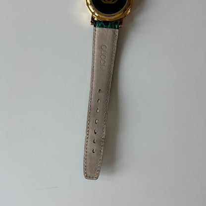 Gucci 1990s Date Round Dial Gold Plated Watch (Large)