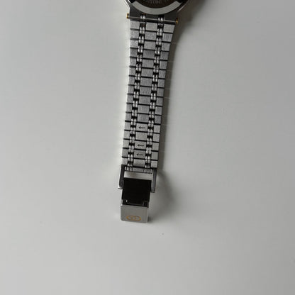 Gucci 1990s Date Round Dial Two Tone Watch (Large)
