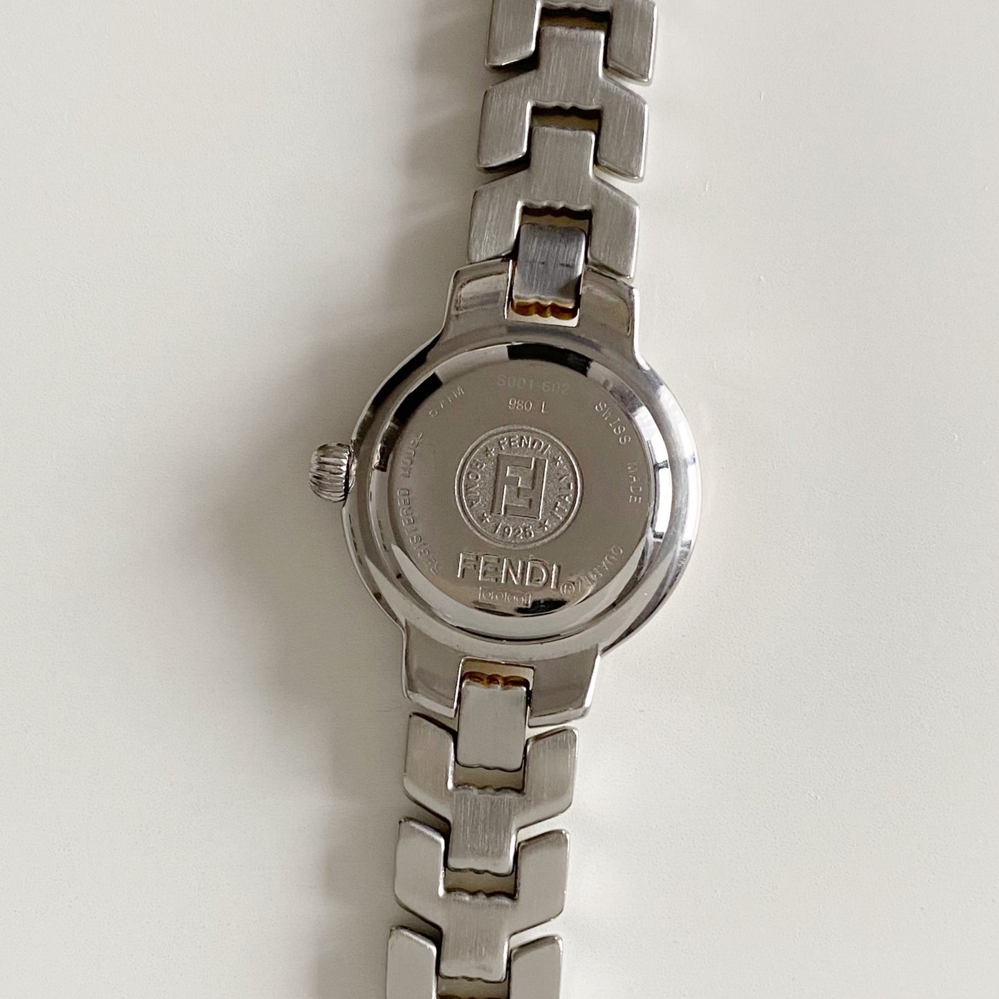 Fendi 1990s Date Round Dial Two Tone Watch
