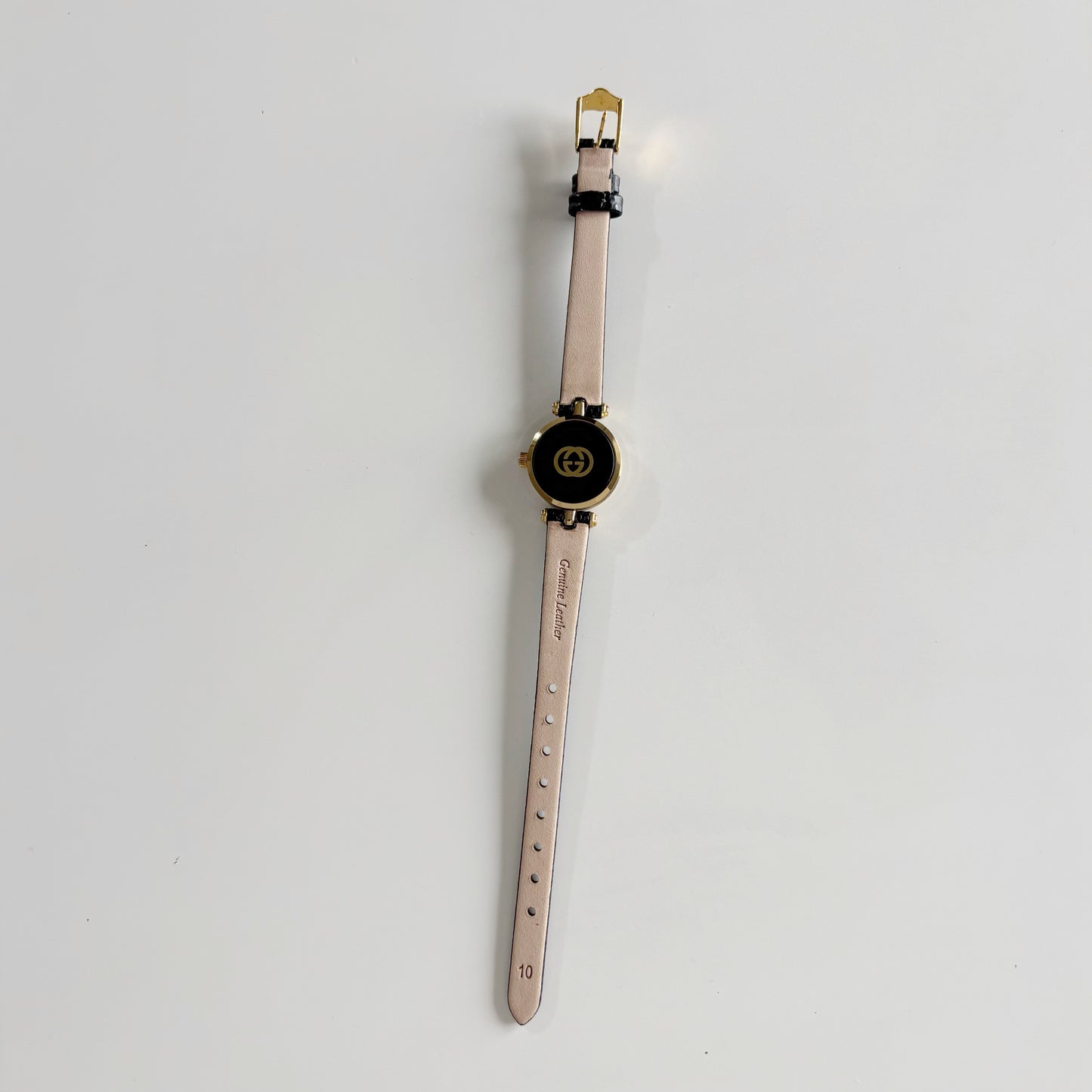 Gucci 1990s Round Dial Gold Plated Watch