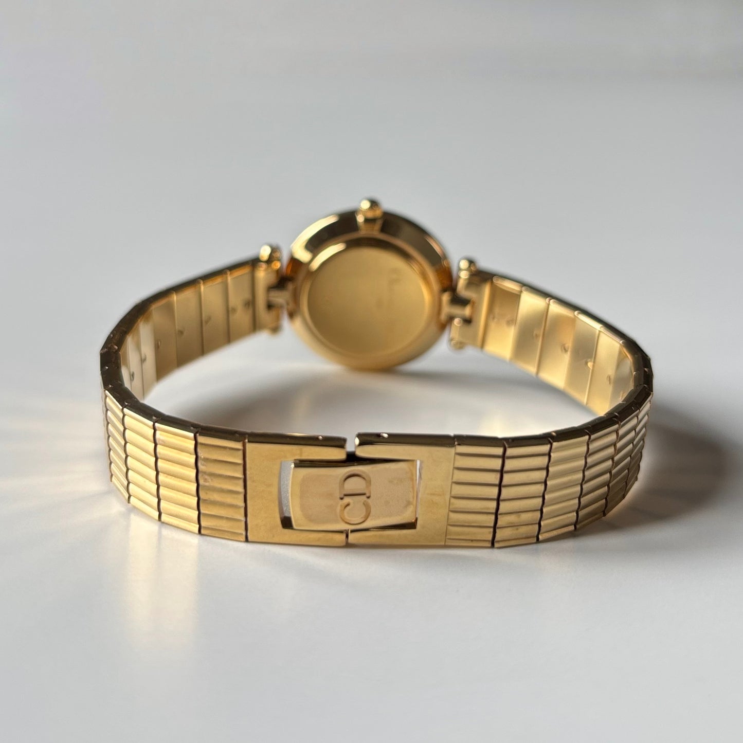 Dior 1990s Round Dial Gold Plated Watch