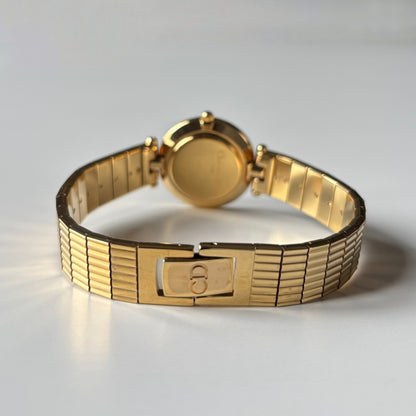 Dior 1990s Round Dial Gold Plated Watch