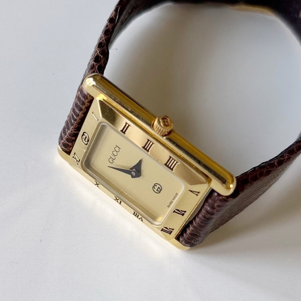 Gucci 1990s Tank Gold Plated Watch