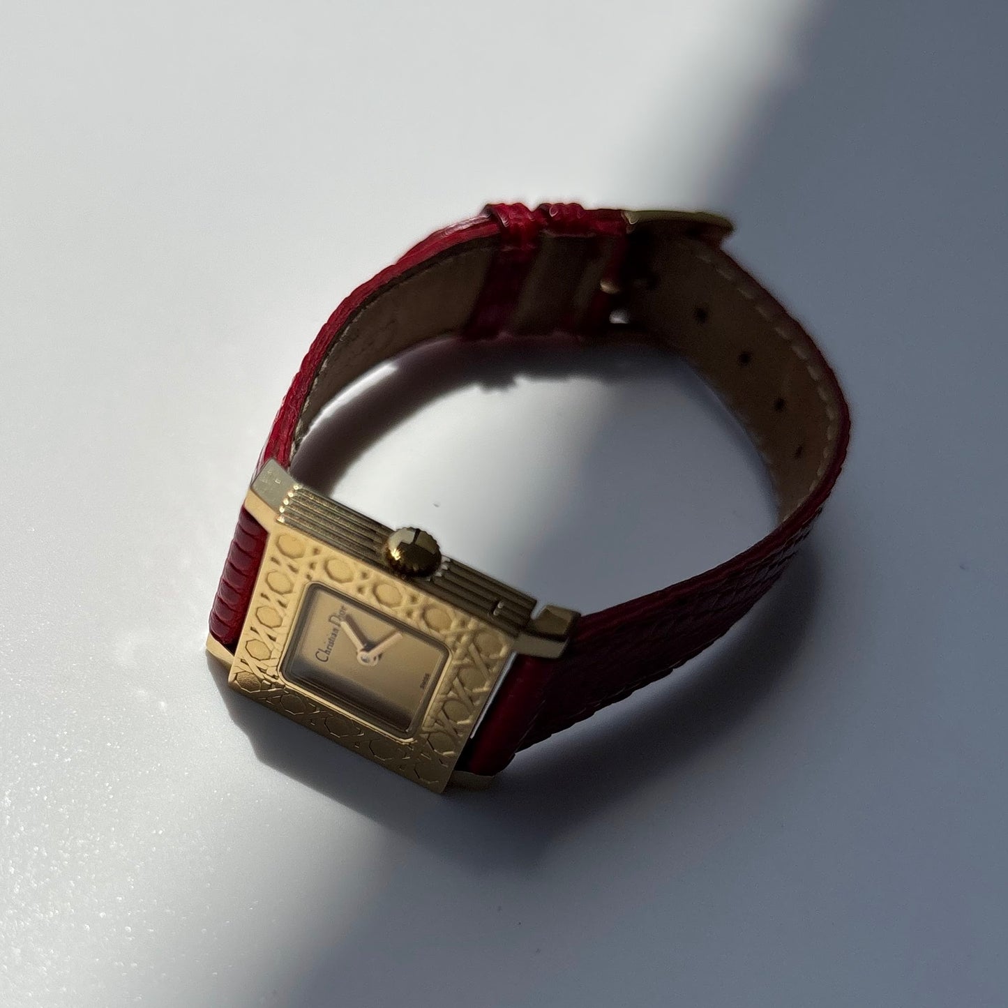 Dior 1990s Interchangeable Strap Gold Plated Watch with 4 straps, case