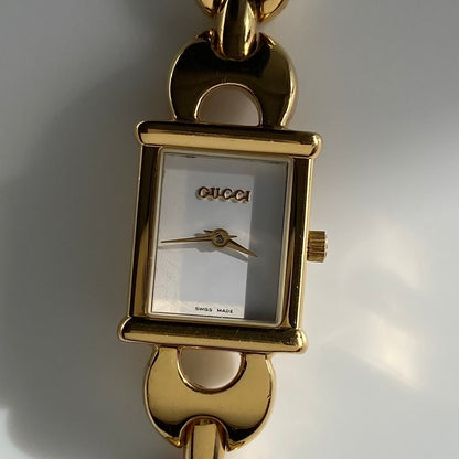 Gucci 1990s Interchangeable Belt Gold Plated Watch with 3 strap, case