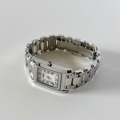 Fendi 1990s Seashell Dial Stainless steel Tank Watch