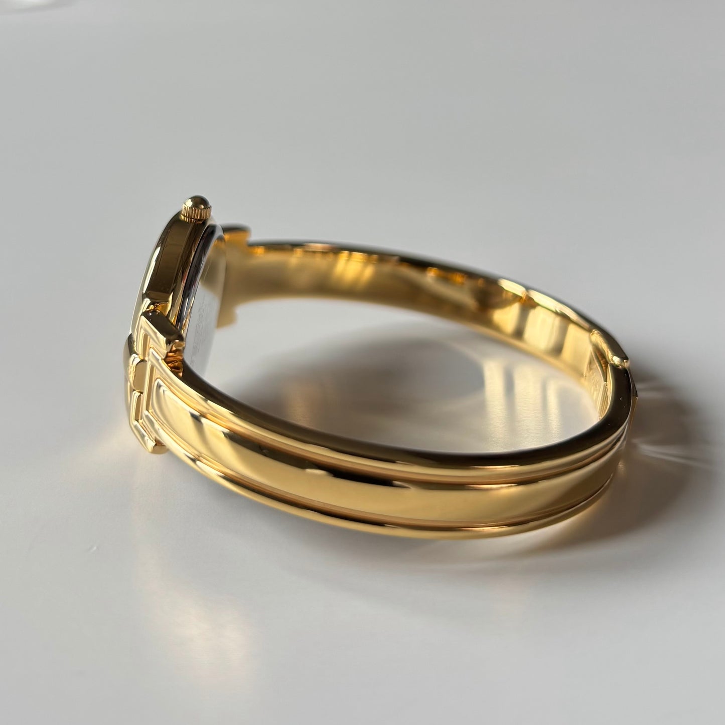 Givenchy 1990s Round Dial Gold Plated Bangle Watch