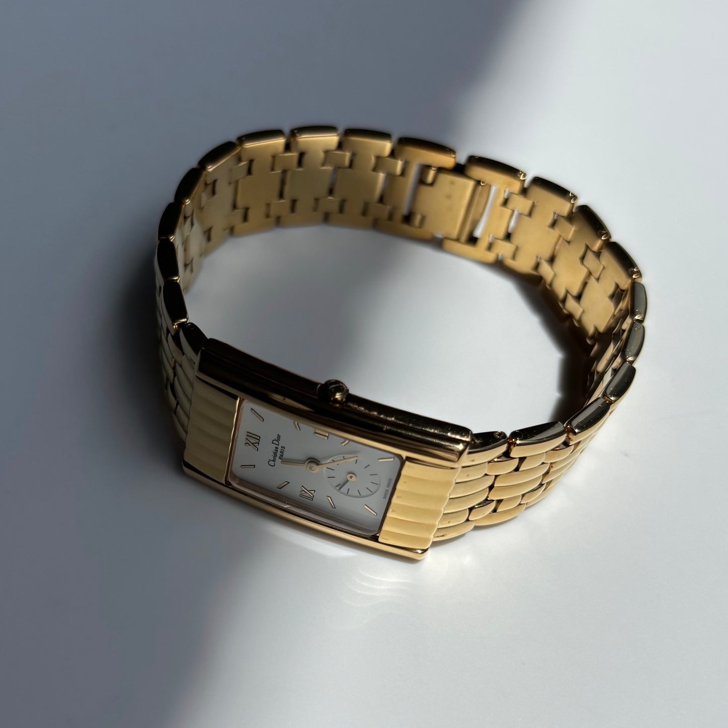 Dior 1990s Sub second Tank Gold Plated Watch