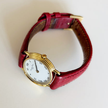 Dior 1990s CD Logo Round Dial Gold Plated Watch