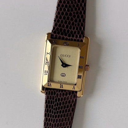 Gucci 1990s Tank Gold Plated Watch