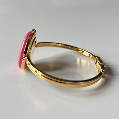 Gucci 1990s Interchangeable Bezel Gold Plated Bangle Watch with 12 bezels, case