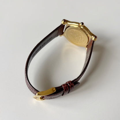Gucci 1990s Round Dial Gold Plated Watch