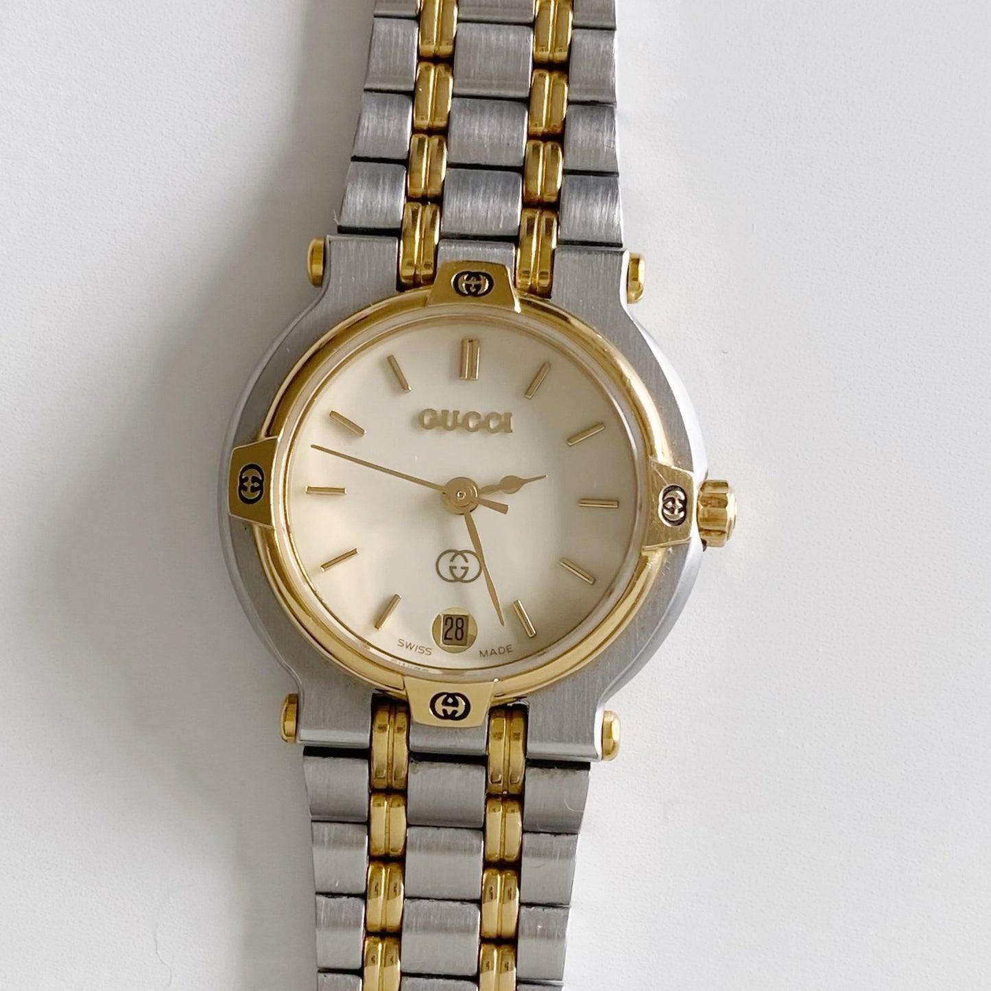 Gucci 1990s Gold Plated Two Tone Watch