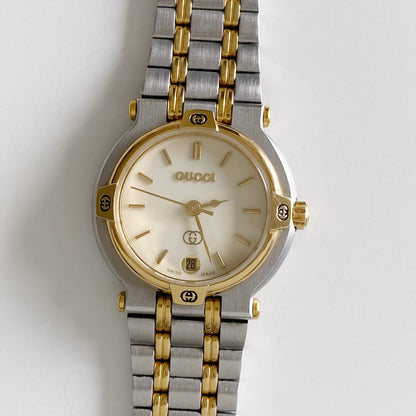 Gucci 1990s Gold Plated Two Tone Watch