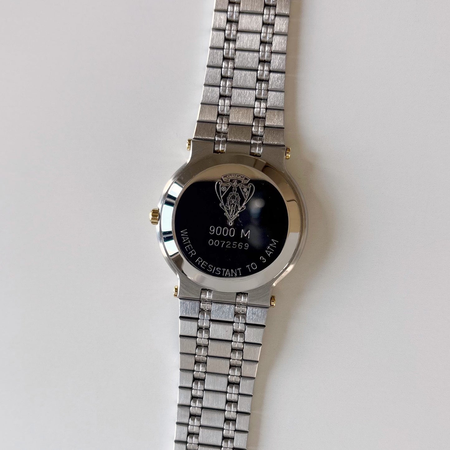 Gucci 1990s Date Round Cream Dial Two Tone Watch (Large)