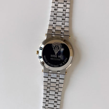 Gucci 1990s Date Round Cream Dial Two Tone Watch (Large)