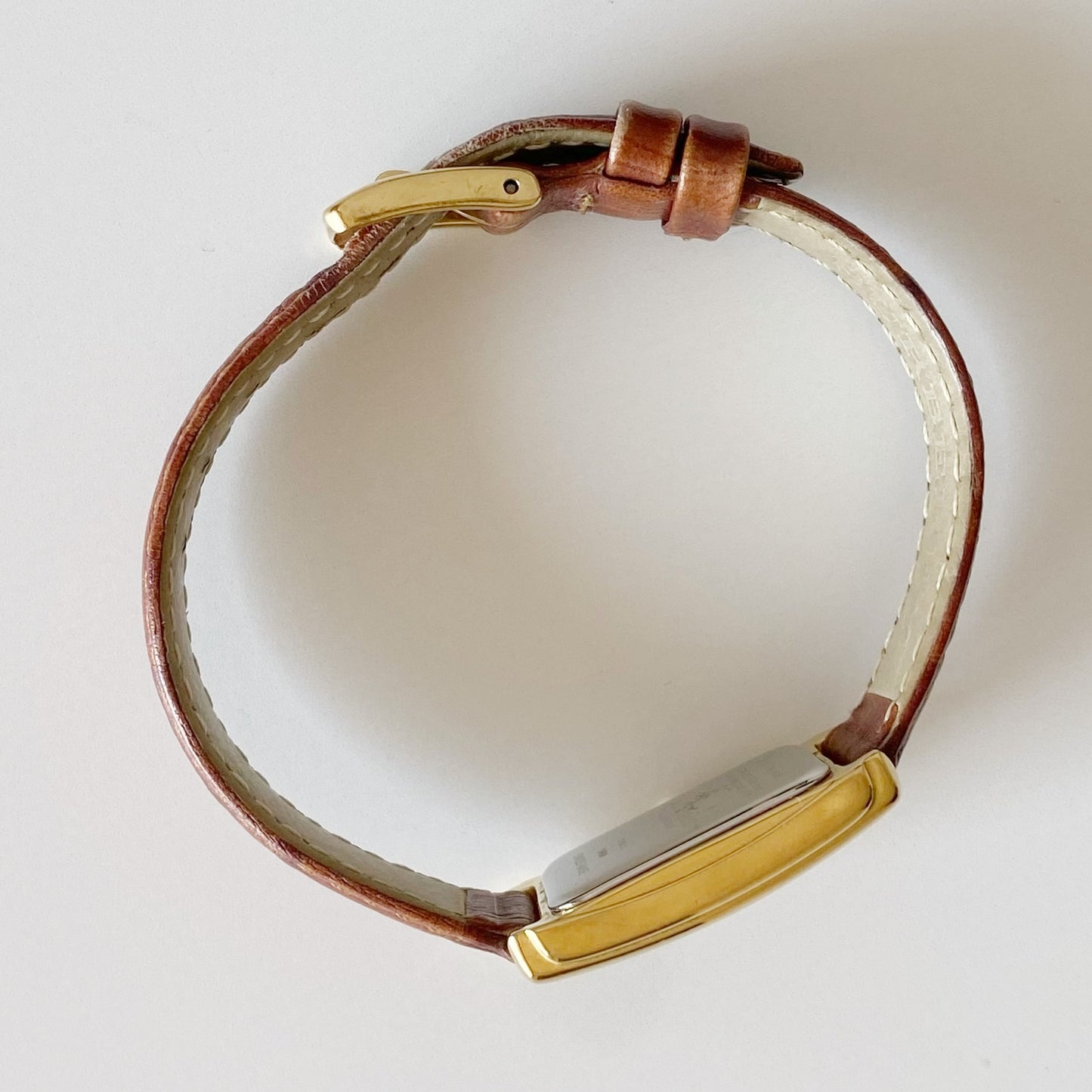 Burberry 1990s Gold Plated Tank Watch