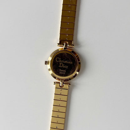 Dior 1990s Round Dial Gold Plated Watch