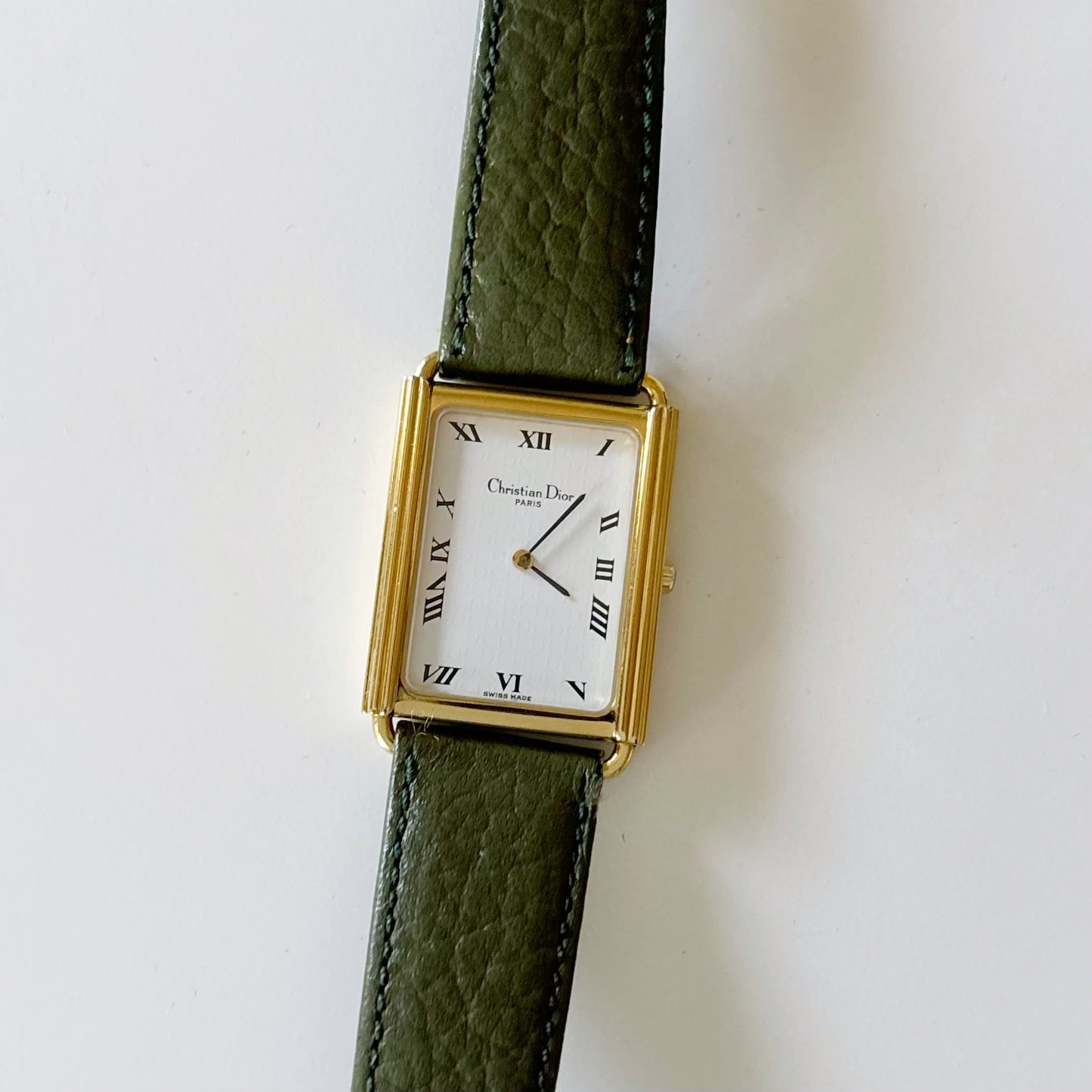 Dior 1990s CD Logo Dial Tank Watch