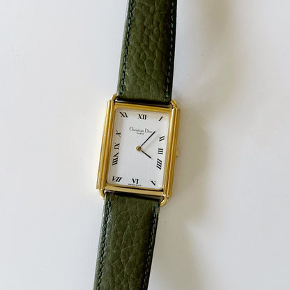 Dior 1990s CD Logo Dial Tank Watch