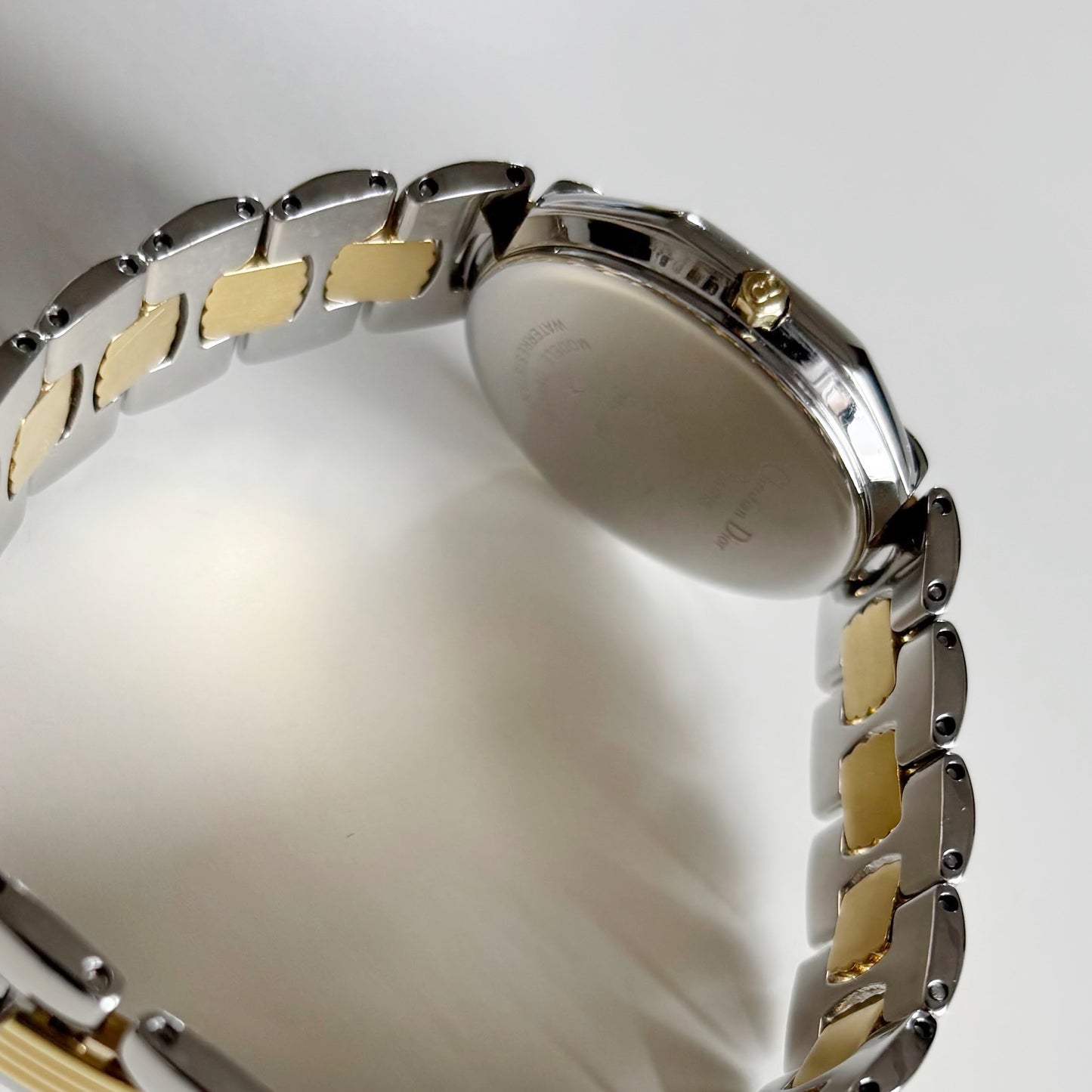 Dior 1990s Date Octagon Two Tone Watch (Large)