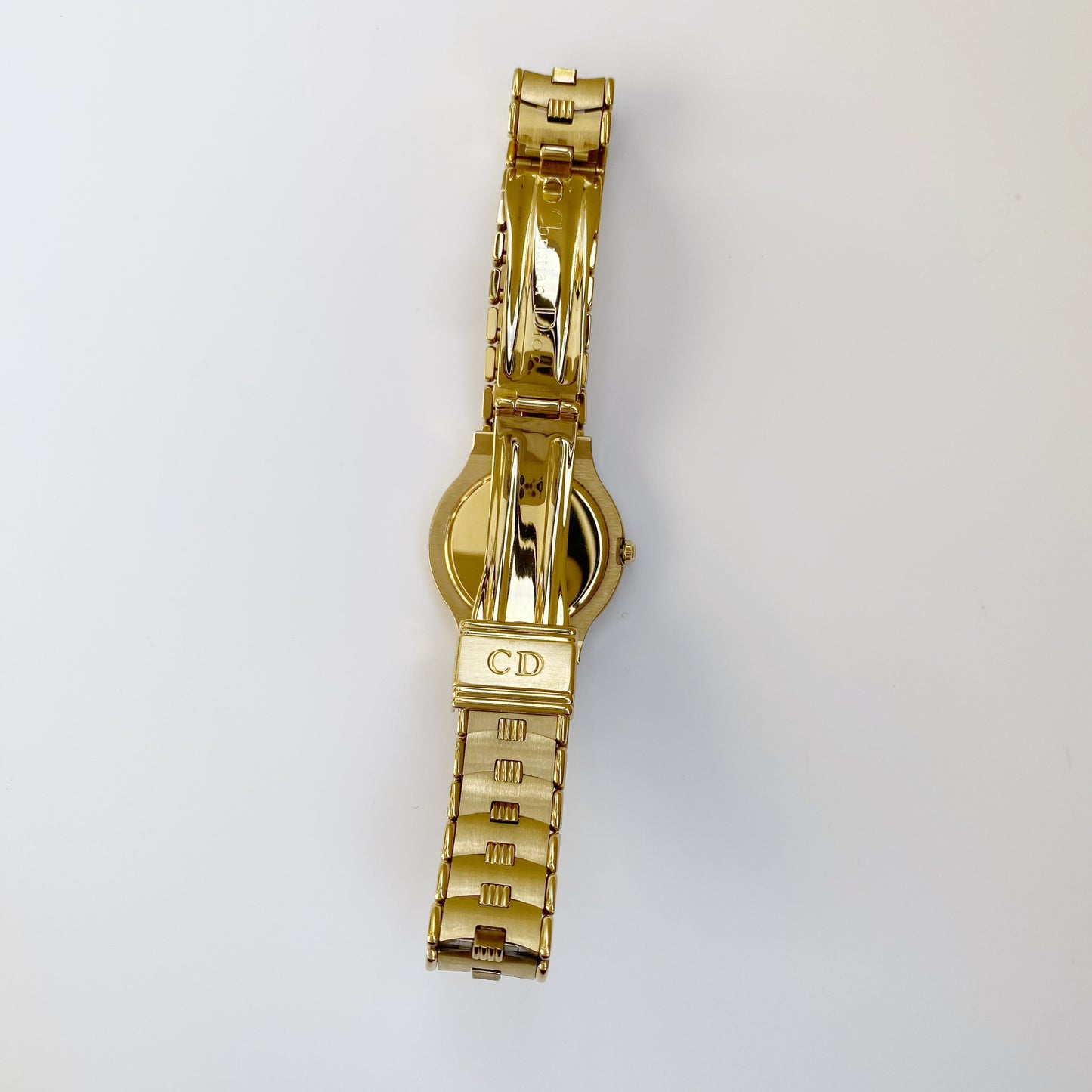 Dior Early 1990s Date Gold Plated Round Watch