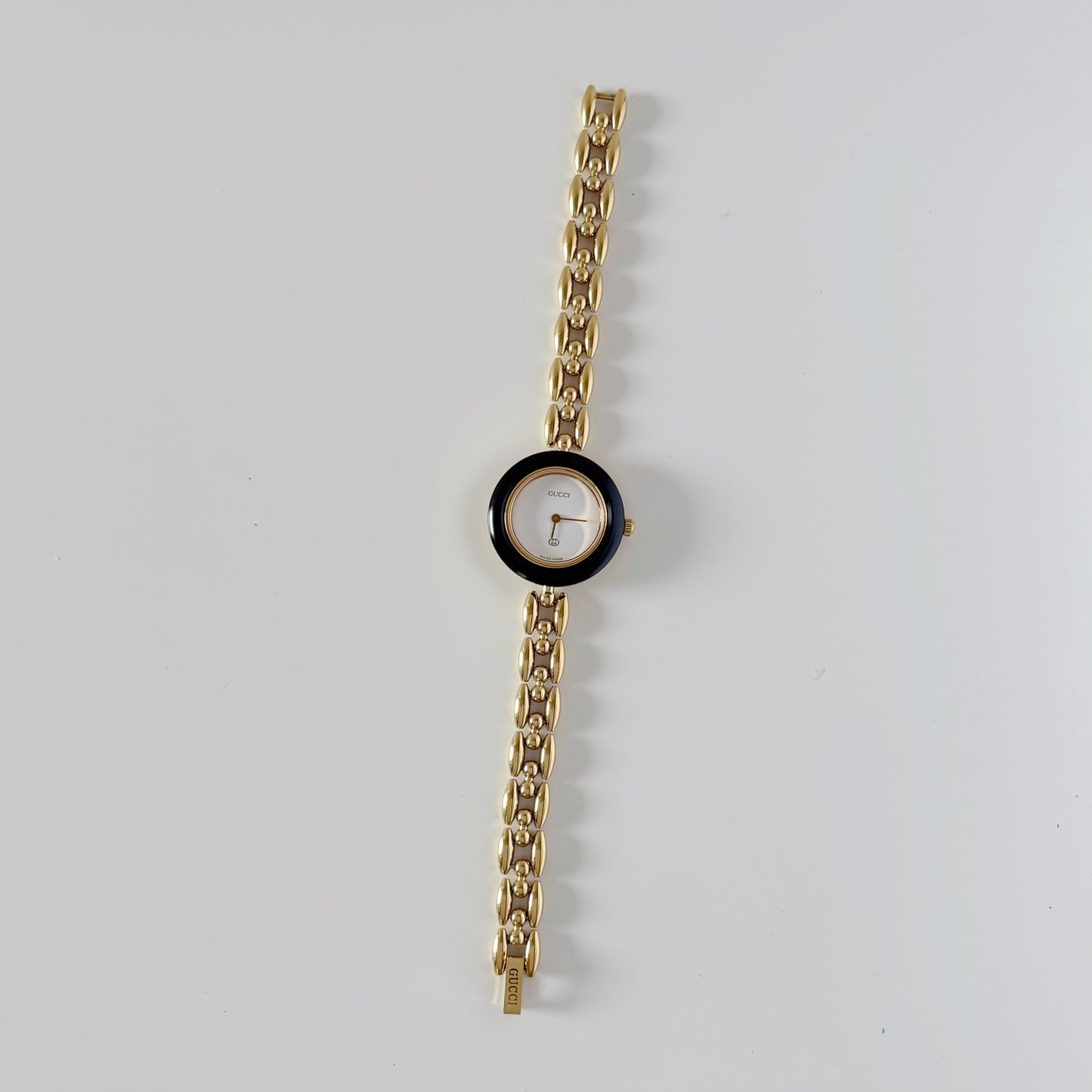 Gucci 1990s Interchangeable Bezel Gold Plated Watch with 6 bezels, Case (160mm)