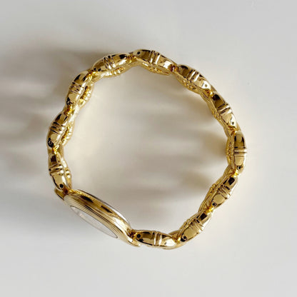 Dior 1990s Round Dial Gold Plated Watch