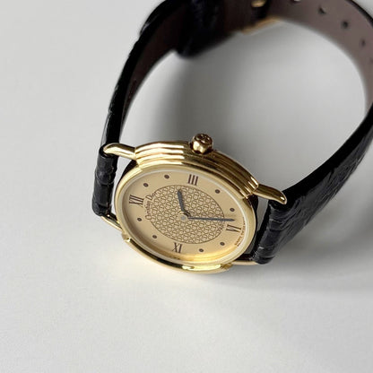 Dior 1990s Round Dial Gold Plated Watch