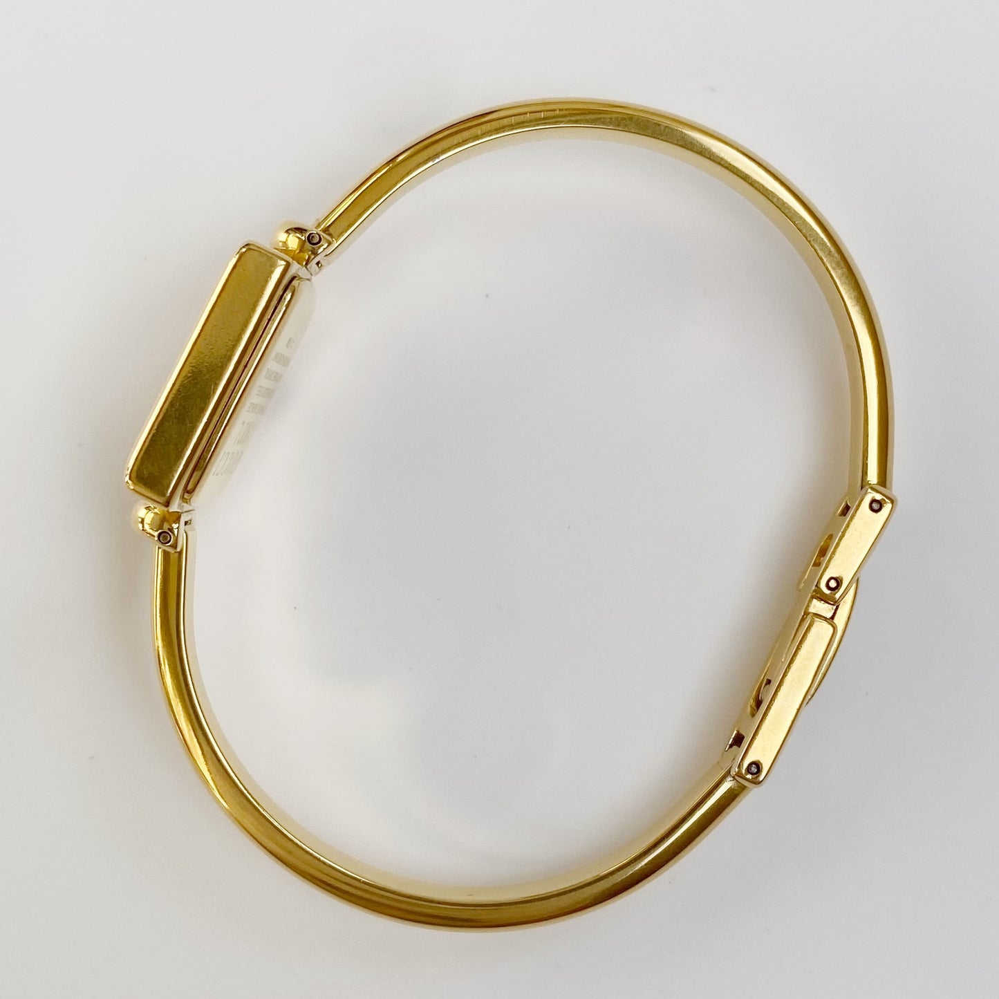 Gucci 1990s Square Gold Plated Bangle Watch