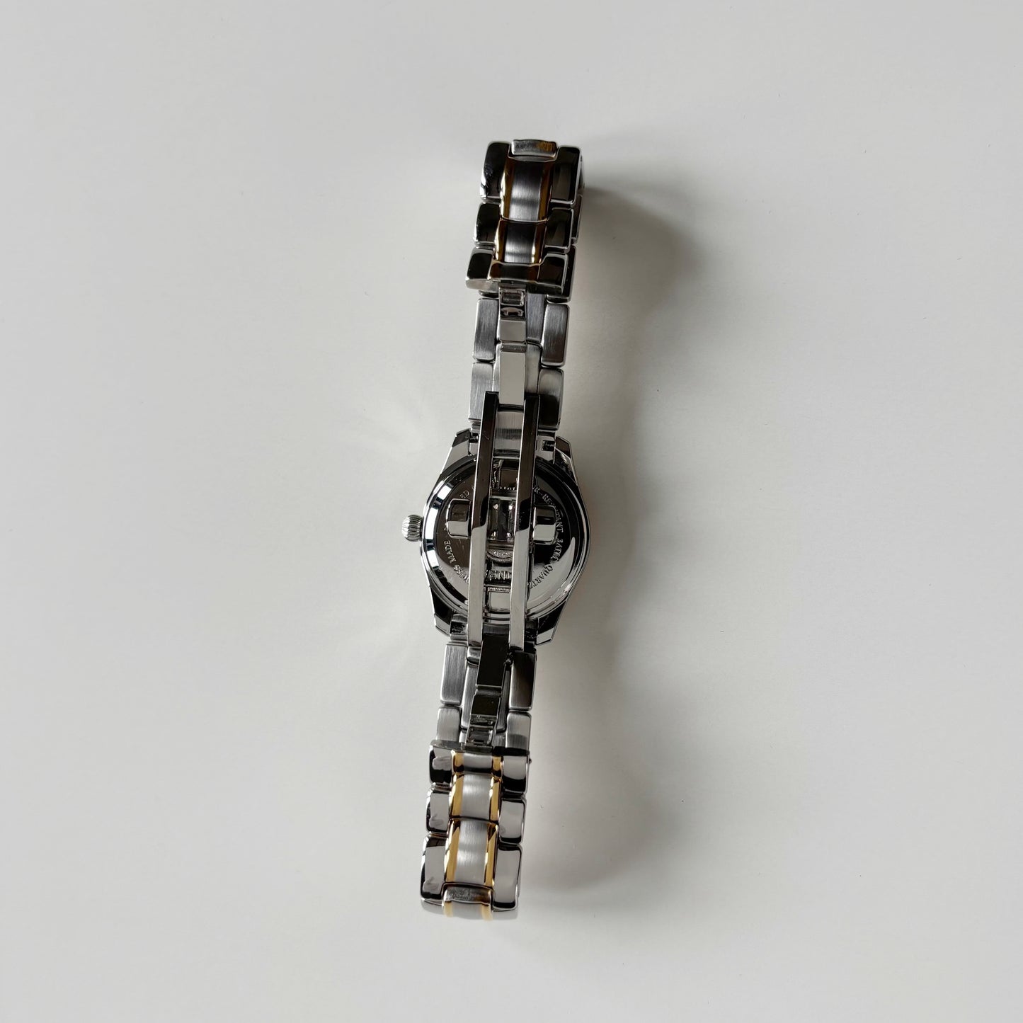 Fendi 1990s Round Dial Date Two Tone Gold Plated Watch