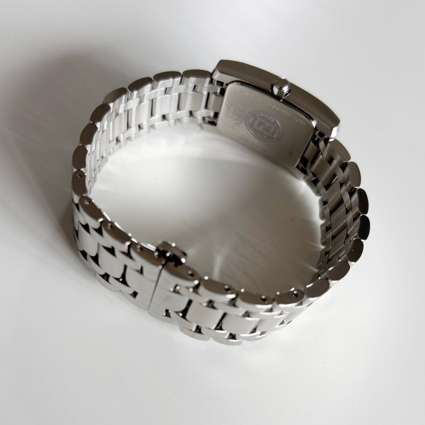Fendi 1990s Seashell Dial Tank Stainless steel Watch