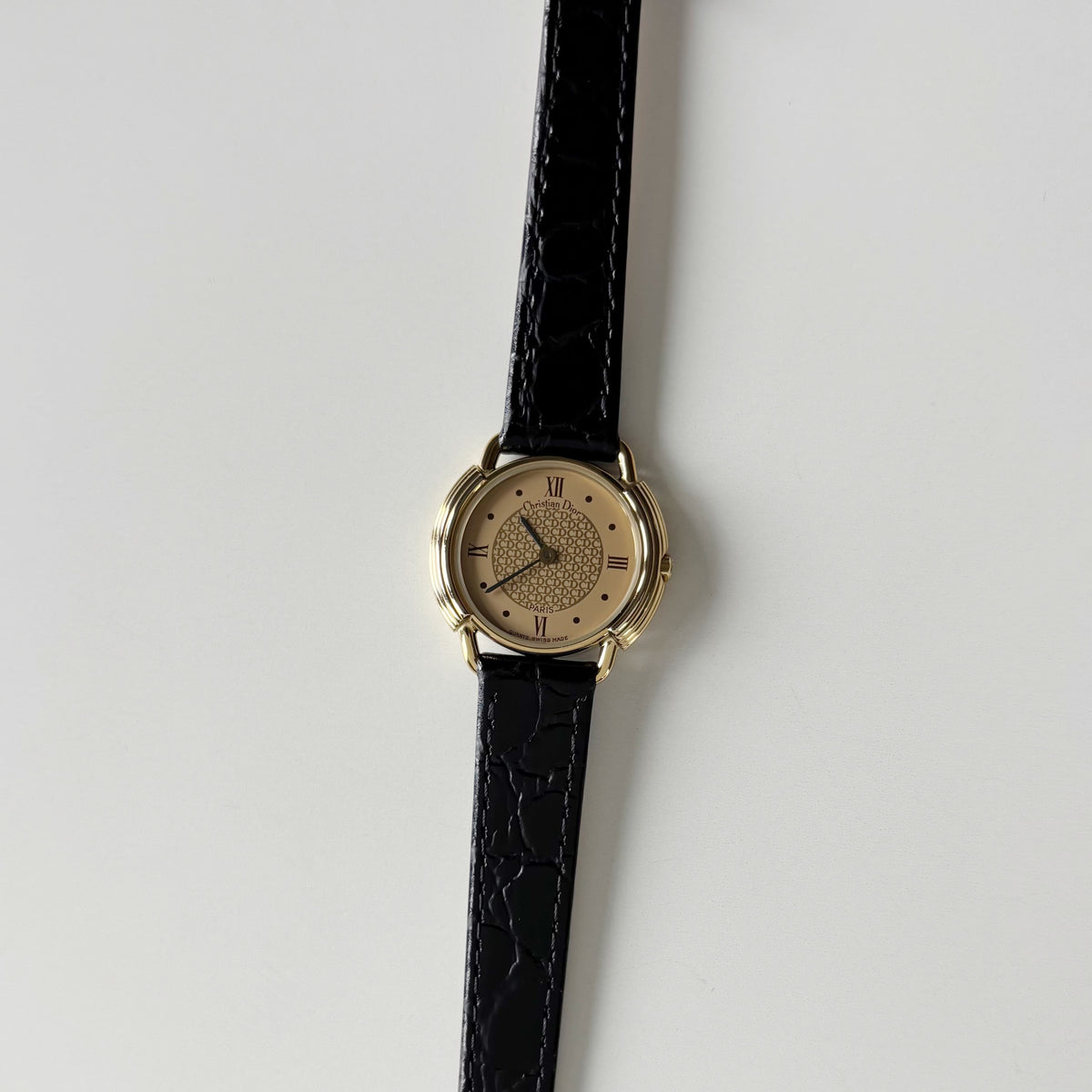 Dior 1990s Round Dial CD Logo Gold Plated Watch