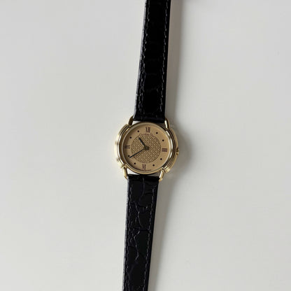 Dior 1990s Round Dial CD Logo Gold Plated Watch