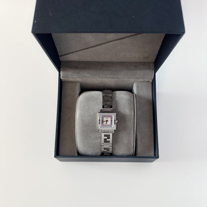 Fendi 1990s Seashell Square Dial Stainless steel Watch