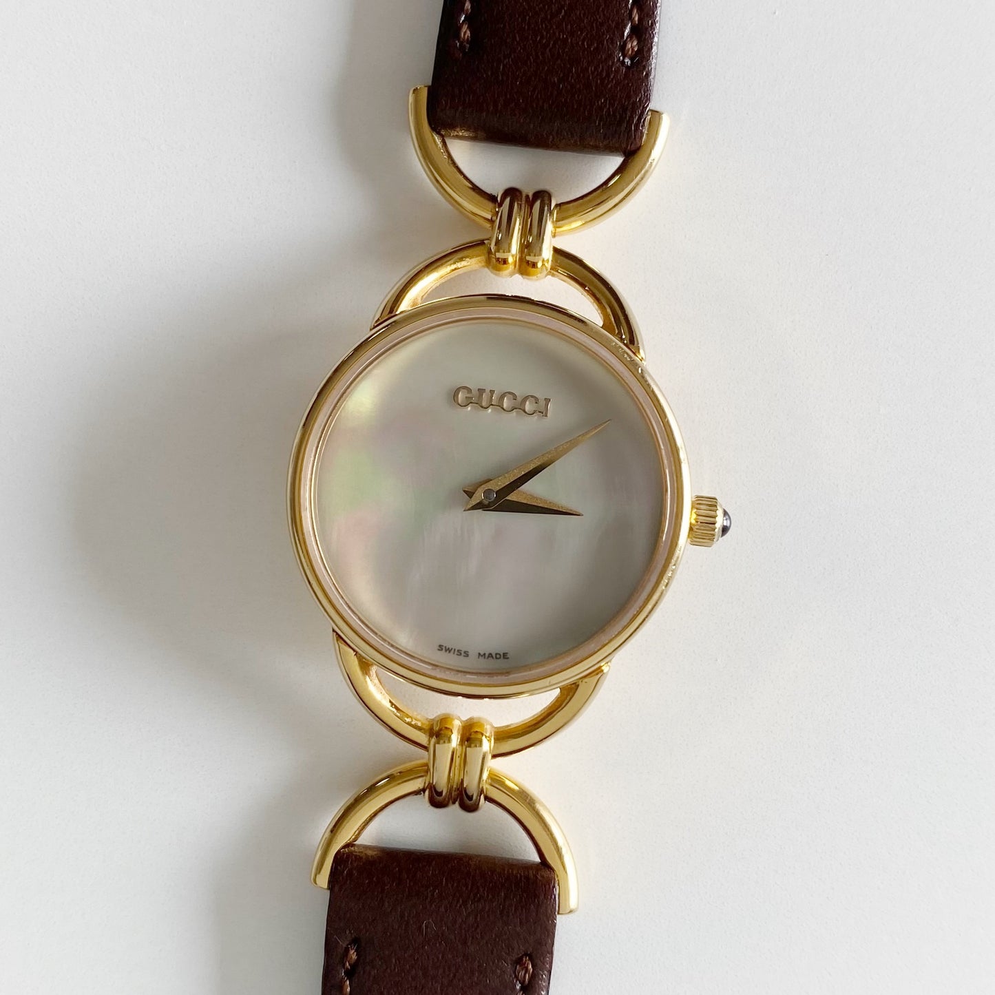 Gucci 1990s Seashell Dial Round Watch