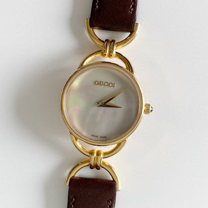 Gucci 1990s Seashell Dial Round Watch