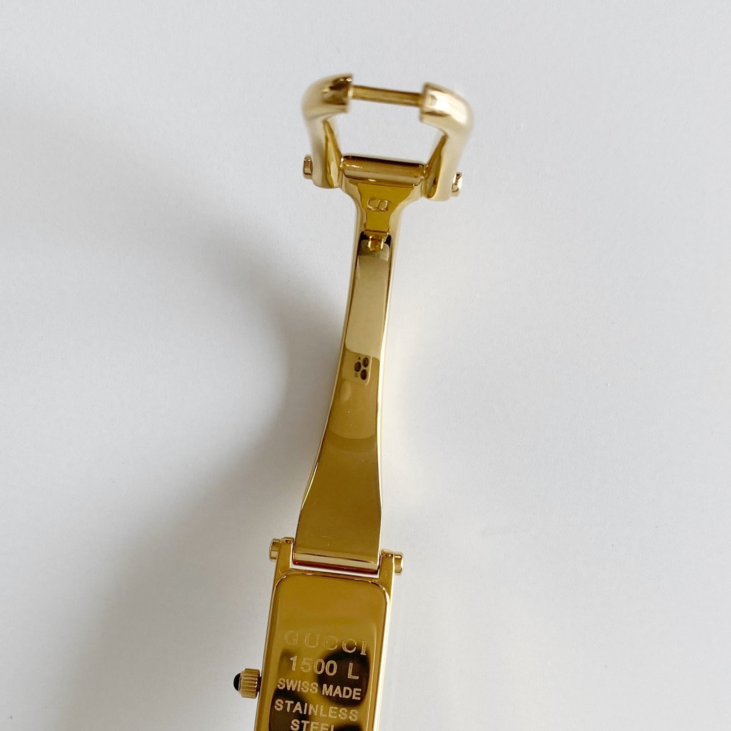 Gucci 1990s Gold Dial Gold Plated Bangle Watch (Small)