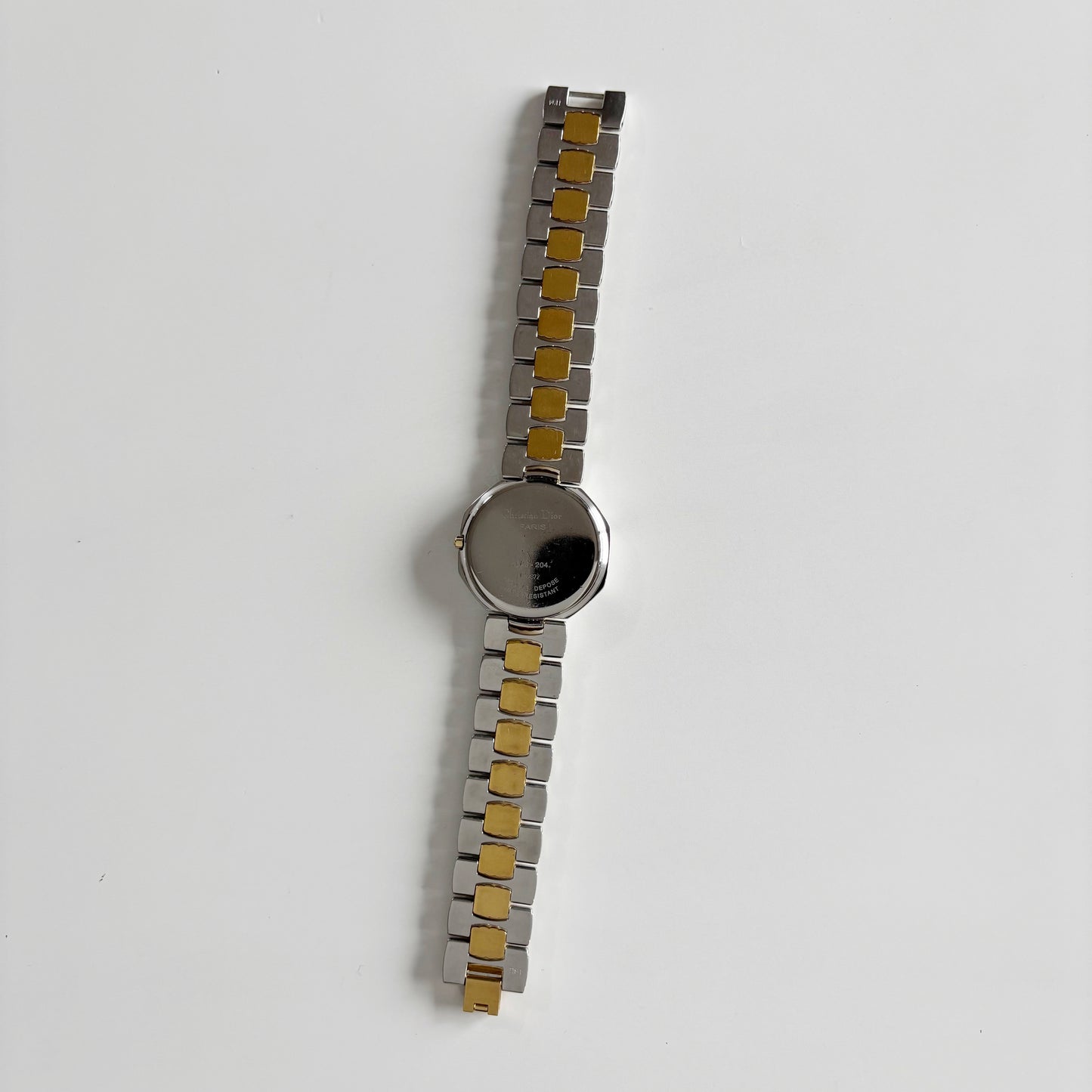 Dior 1990s Date Octagon Two Tone Watch (Large)