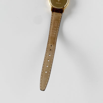 Gucci 1990s Gold Plated Round Watch