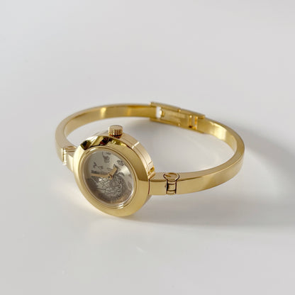 Gucci Early 2000s Gold Plated Bangle Watch