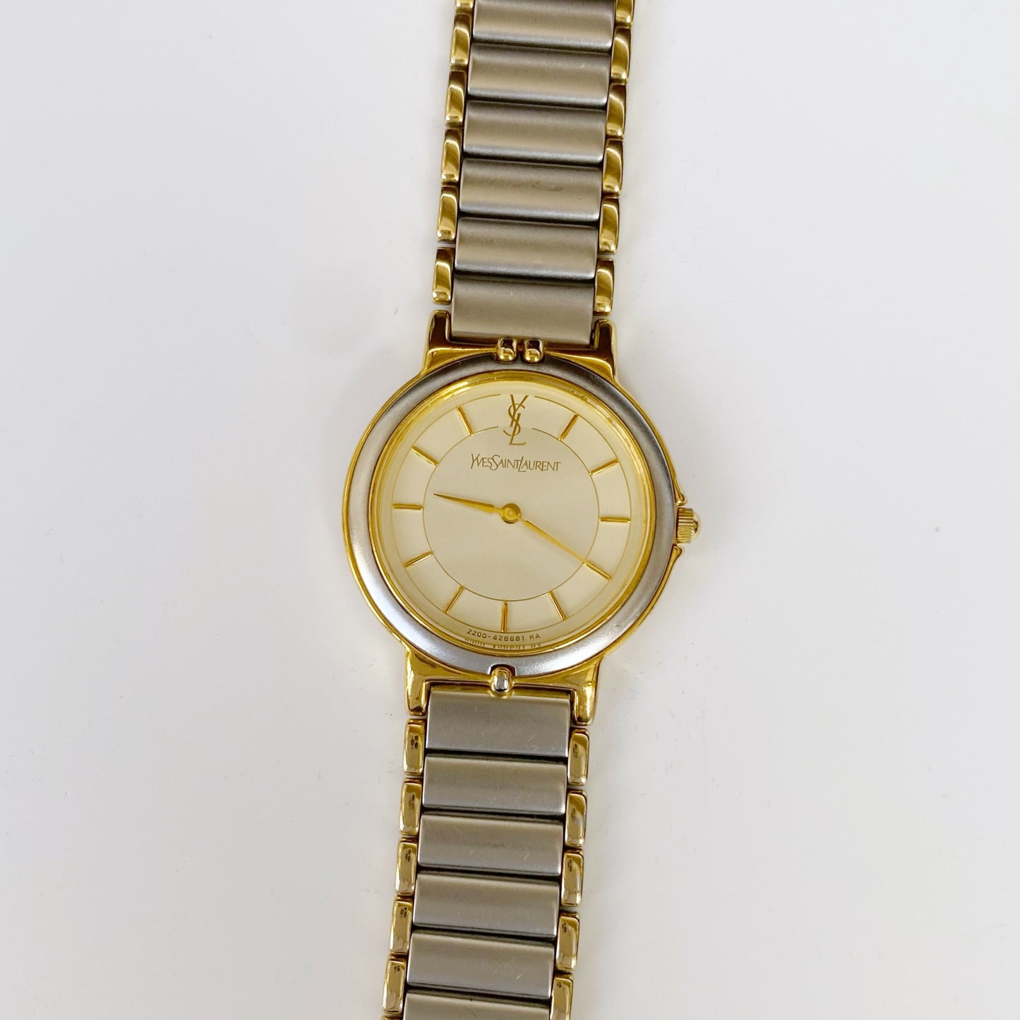 Yves Saint Laurent 1990s Round Two Tone Watch