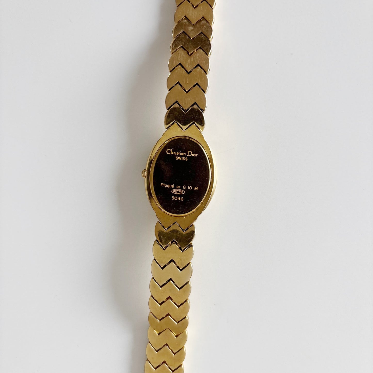 Dior 1990s Oval Dial Gold Plated Watch